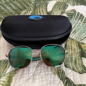 Costa Sunglasses with Green Lenses and Black Case